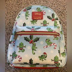 Loungefly Disney Tangled Rapunzel Pascal Holiday Christmas Backpack